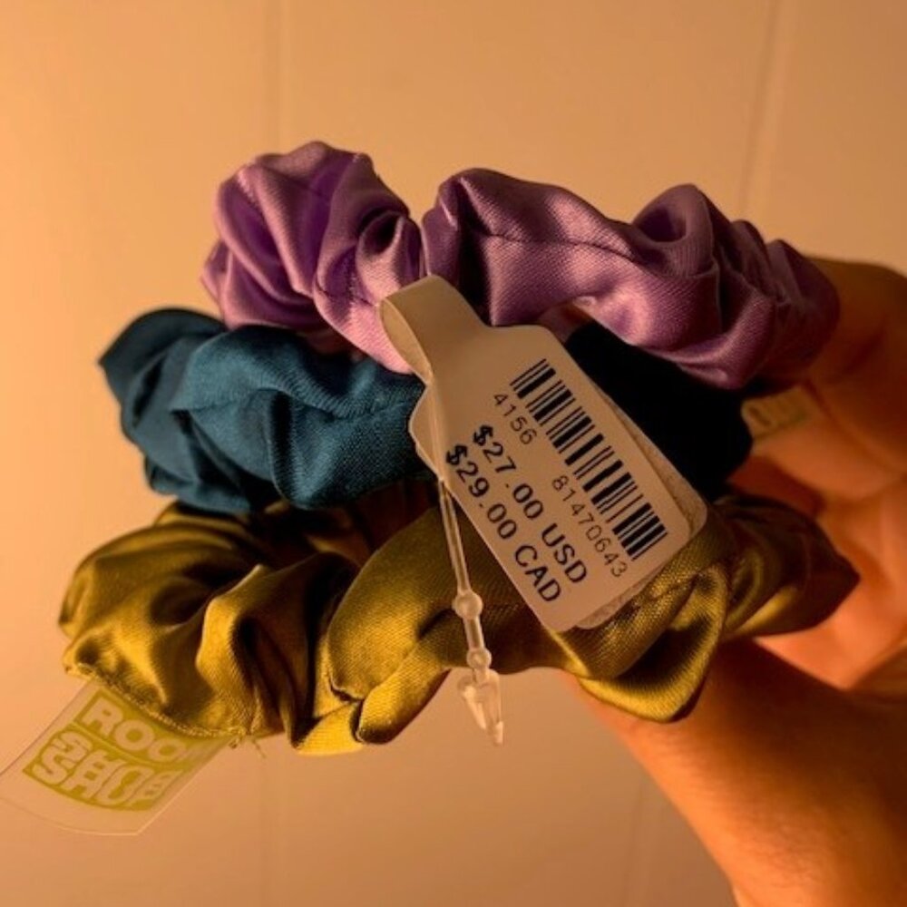 NWT 🎀Anthropologie x Room Shop Set of 3 Satin Baby Scrunchies
